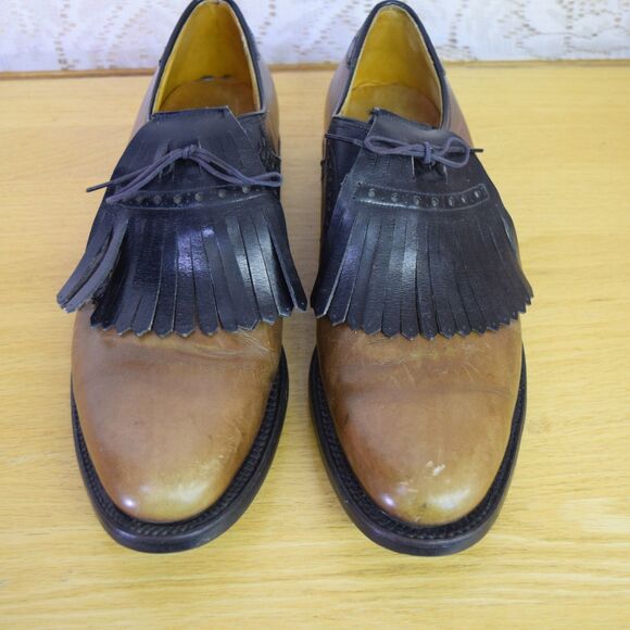 Florsheim Pro Stance Mens Size 8.5 Golf Shoes Two Tone Leather Kiltie Vintage main image 15